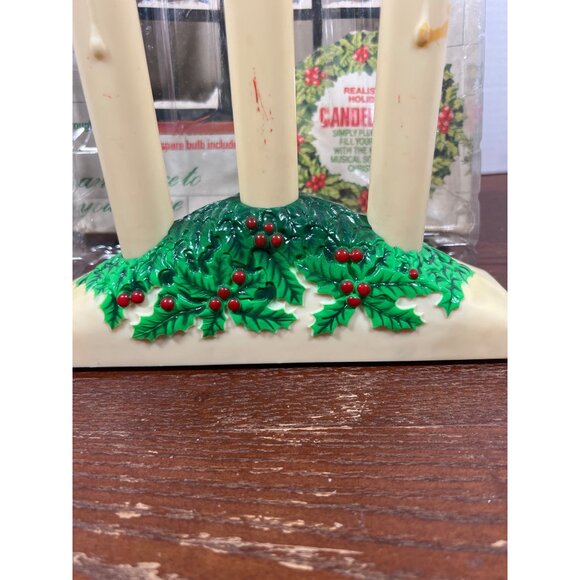 Vintage Holiday Musical Candelabra With 3 Faux Candles Plug-In Christmas Decor D - Picture 2 of 6